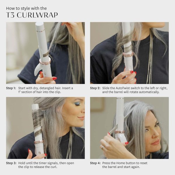 T3 CurlWrap Automatic Rotating Curling Iron with Longer Barrel, 2 Timer - Image 10