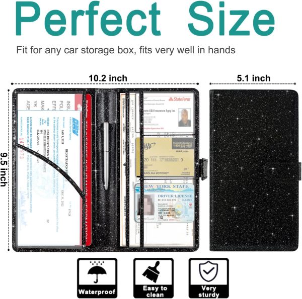 RSAquar Car Registration and Insurance Holder, Vehicle Glove Box Organizer - Image 3