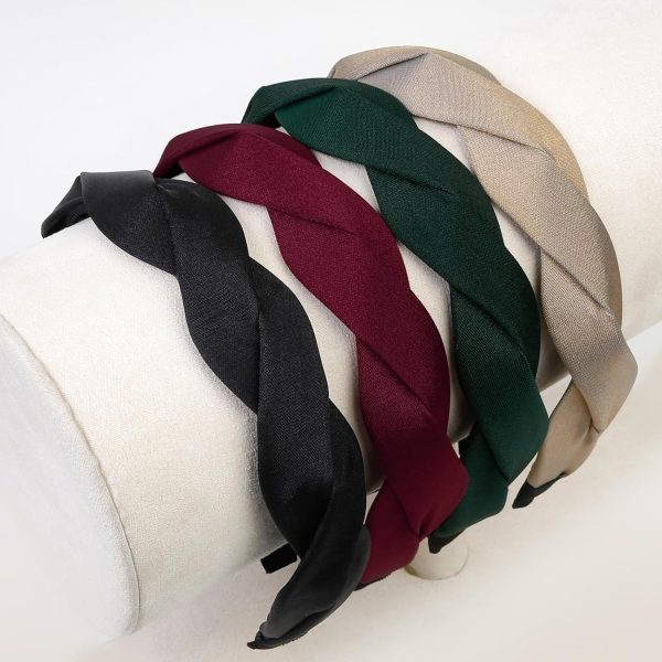 WOVOWOVO 4 Pieces Braided Headband for Women Girls Wide Hairband Fashion - Image 3