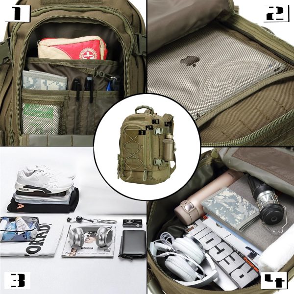 Large Tactical Backpack for Men Military Backpack with DIY System for - Image 3