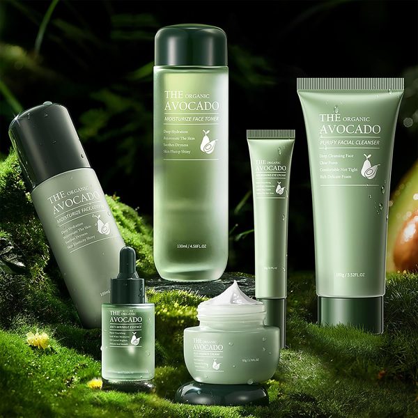 Avocado Skin Care Set for Women,6PCS Skincare Kits with Facial Cleanser, - Image 6