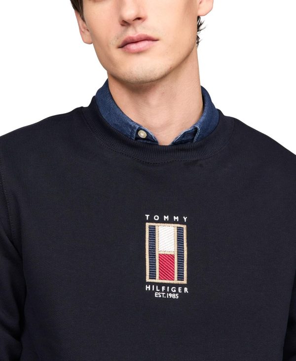 Tommy Hilfiger Men's Medium Weight Crewneck Sweatshirt with Vertical - Image 2