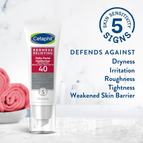 CETAPHIL Redness Relieving Daily Facial Moisturizer SPF 40, 1.7 fl oz, - Image 3