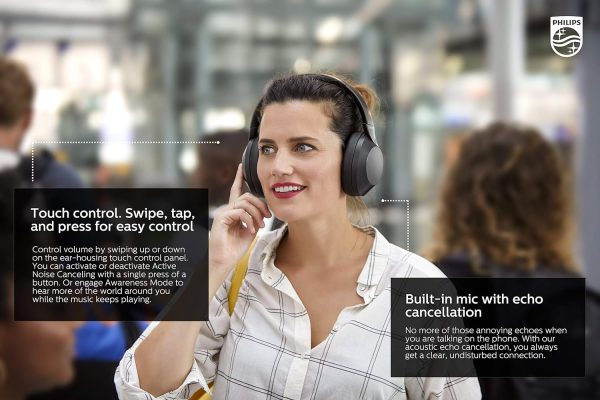 PHILIPS PH805 Active Noise Canceling (ANC) Over Ear Wireless Bluetooth - Image 5