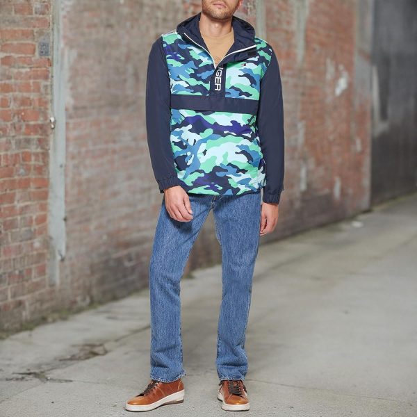 Tommy Hilfiger Men's Retro Lightweight Taslan Hooded Popover Water - Image 7