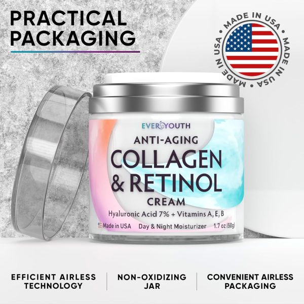 Face Moisturizer for Women, Anti Aging Collagen Cream for Face with - Image 5