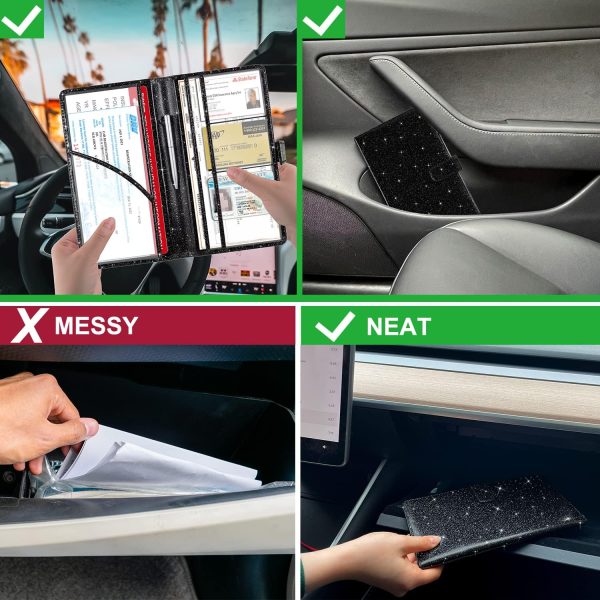 RSAquar Car Registration and Insurance Holder, Vehicle Glove Box Organizer - Image 6