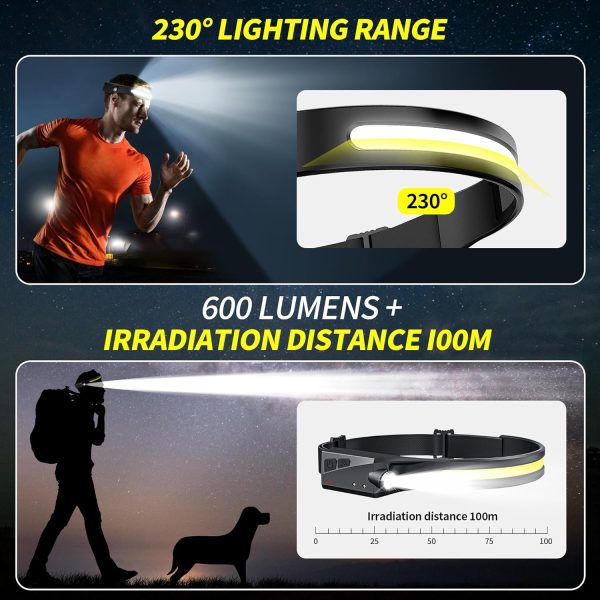 5 Packs LED Headlamp Rechargeable HeadLamps for Adults, 5 Modes Head Light - Image 2