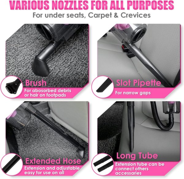 Viewsun 17pcs Car Cleaning Kit, Pink Car Interior Detailing Kit with High - Image 3