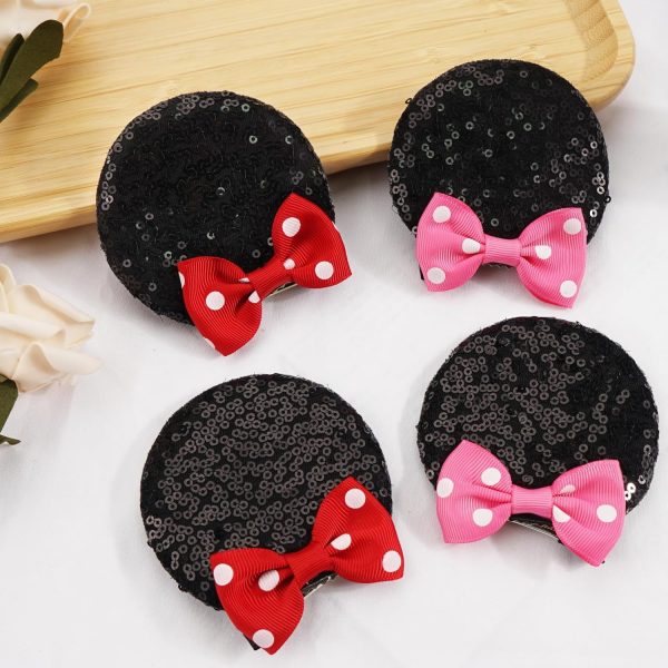 CellElection Mouse Ears Hair Clips, 8PCS Sequin Mice Ears Clips for Toddler - Image 5