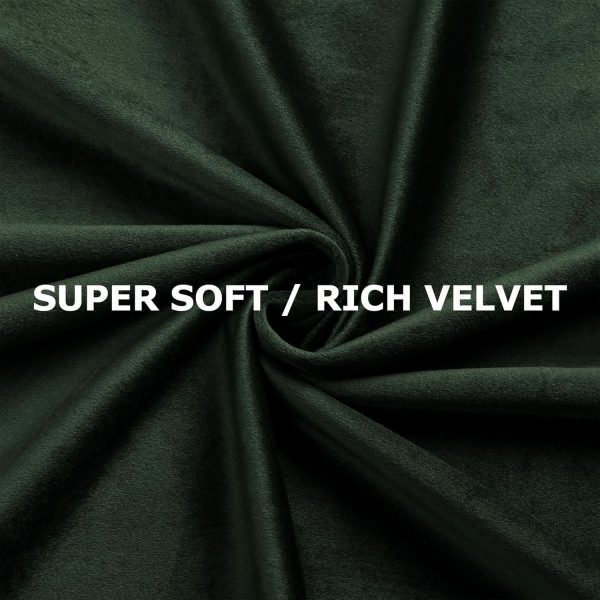 Dchola Dark Green Velvet Curtains for Bedroom Window with Back Tab, Super - Image 3