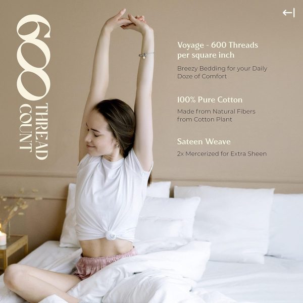 Mayfair Linen 100% Egyptian Cotton Sheets Queen Size - 600 Thread Count - Image 5