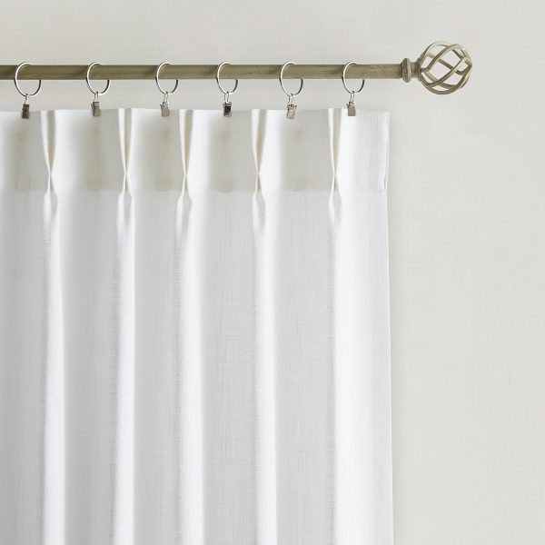 Vision Home White Pinch Pleated Semi Sheer Curtains Textured Light - Image 7