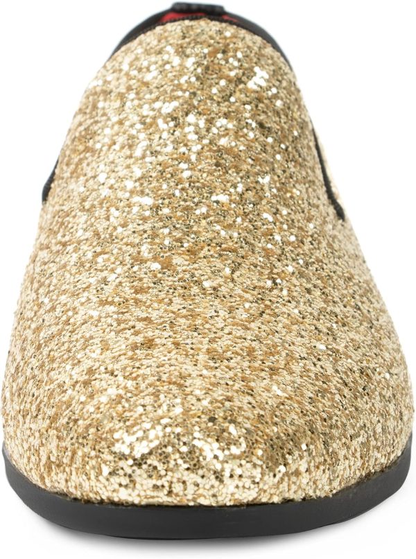 ALLY UNION MAKE FORCE Mens Glitter Loafers Dress Slip on Party Wedding - Image 7