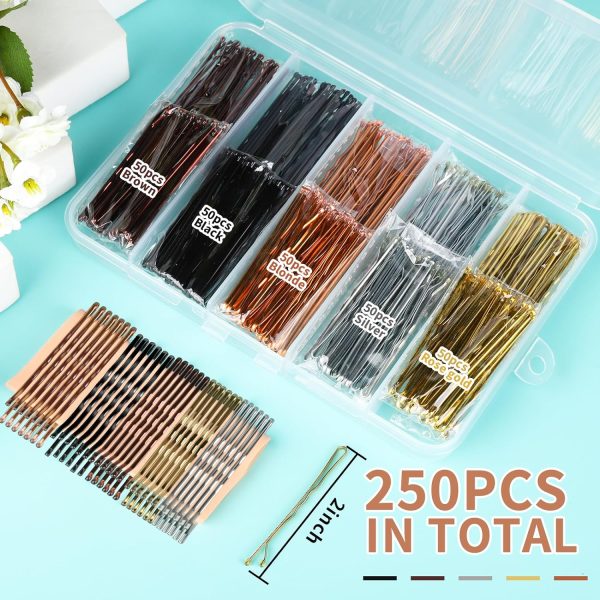 Teenitor Bobby Pins, 250 Pcs 2Inch Bobby Pins Bulk for Women Girls, Silver, - Image 3