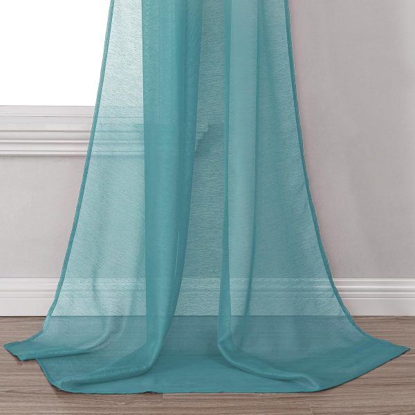DONREN Teal Window Scarf for Outdoor Decoration - Add Luxury Beautiful - Image 4