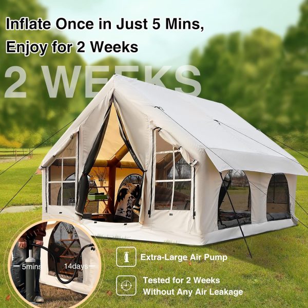2025 Upgraded 100% Waterproof Inflatable Camping Tent, Large Blow-Up Air - Image 3