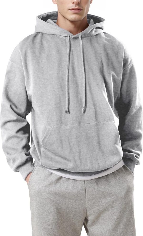 Ohoo Men's Loose Fit Midweight Hoodies Pullover French Terry Long Sleeve - Image 2