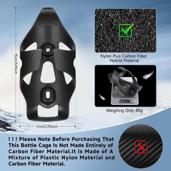 Bike Water Bottle Holder Plastic Carbon Fiber Water Bottle Cage Cages for - Image 3