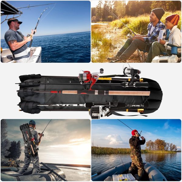 FOUUAAOOU Fishing Rod Bag, Fishing Rod Case Bag with Durable Folding Oxford - Image 6