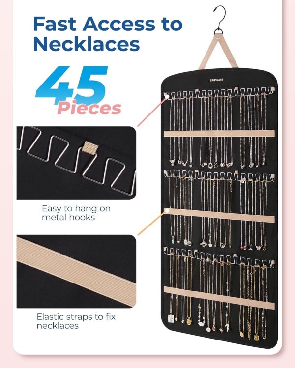 BAGSMART Hanging Jewelry Organizer, Necklace Holder Anti-tangle Earrings - Image 2