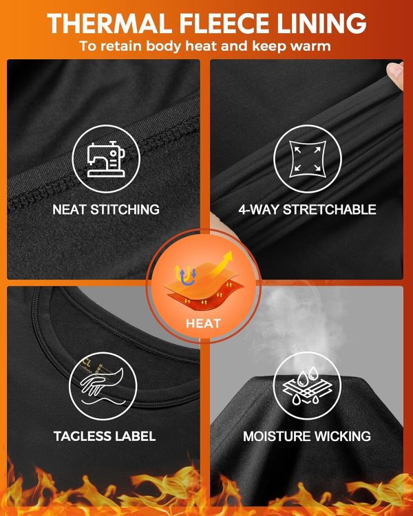 CL convallaria 2 Pack Long Johns Thermal Underwear for Men Soft Fleece - Image 4