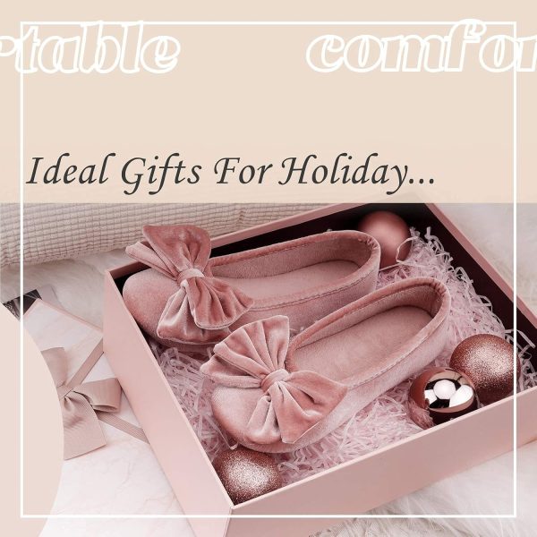 BCTEX COLL Women's Fancy House Slippers with Bow, Ladies Sexy Velvet - Image 7