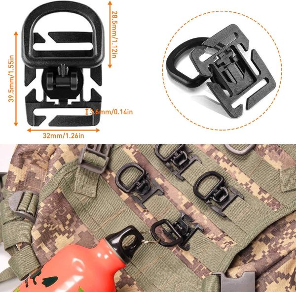 Molle Backpack Attachments Kit of 28 Accessories, D-Ring Grimloc Locking - Image 4
