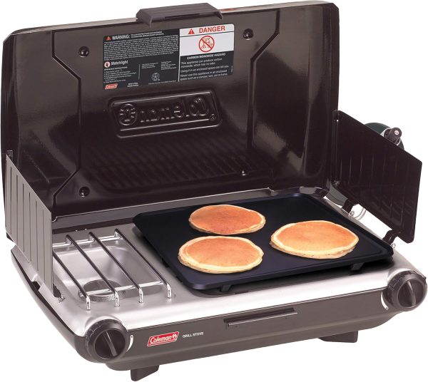 Coleman Tabletop 2-in-1 Camping Grill/Stove, 2-Burner Propane Grill & Stove - Image 2