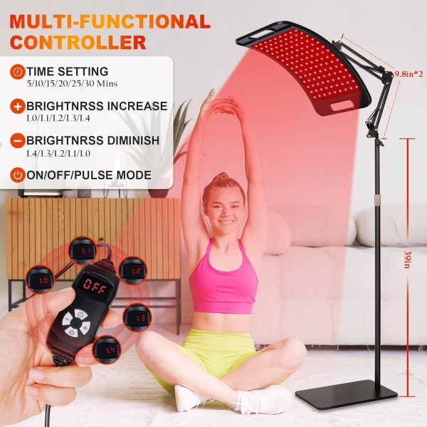 Red Light Therapy, Red Light Therapy for Body with Adjustable Stand, Red - Image 4