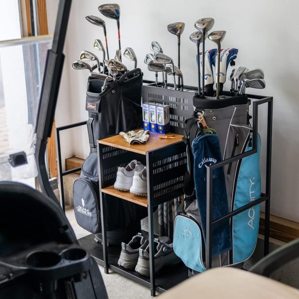Teal Triangle Golf Storage Organizer, Heavy Duty Garage Freestanding - Image 8
