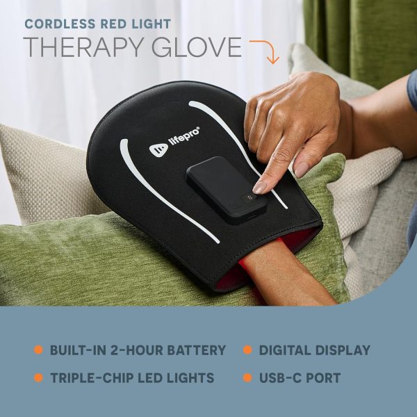 LifePro Red Light Therapy Glove - Rechargeable LED Near Infrared Light - Image 3