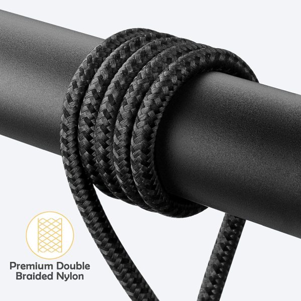 90 Degree iPhone Charging Cable 2Pack 10ft Right Angle Nylon Braided - Image 5