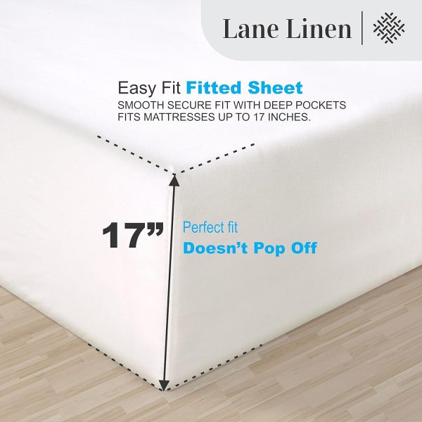LANE LINEN 100% Egyptian Cotton Sheets Queen Size - 1000 Thread Count White - Image 6