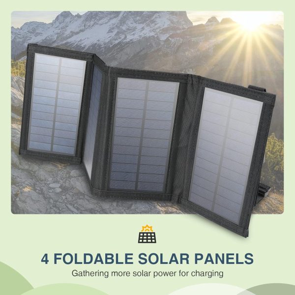 Foldable Solar Panel Charger for Outdoor Camping Solar Battery Charger, - Image 4