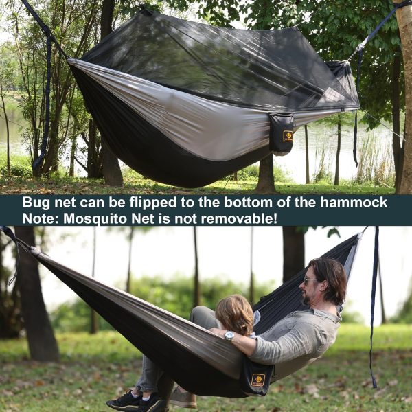 Camping Hammock with Net,Travel Portable Lightweight Hammocks with Tree - Image 3