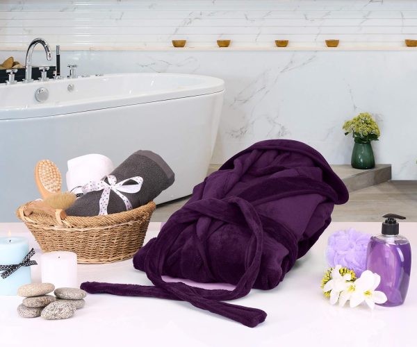 NY Threads Women's Fleece Hooded Bathrobe Plush Long Spa Robe - Image 6