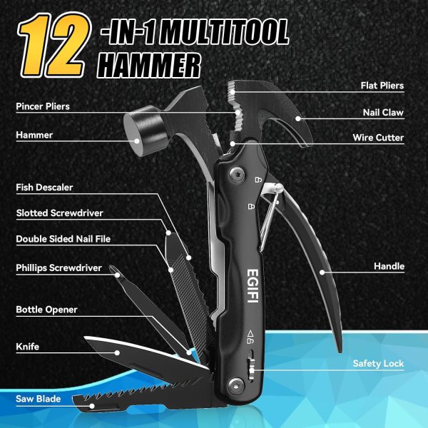 Valentine's Day Gifts for Him, 12 in 1 Multitool Hammer, Multitool Gifts - Image 2