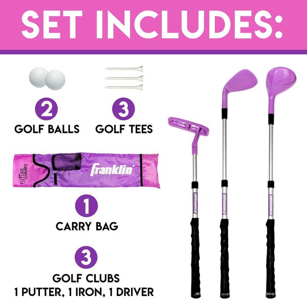 Franklin Sports Golf Set - Youth Adjustable Plastic Golf Club Set - Kids - Image 2