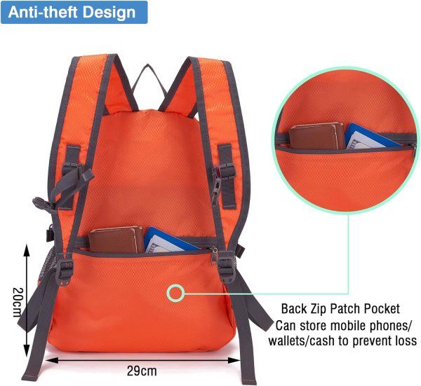 YZAOLL Small Lightweight Packable Hiking Backpack, 20L Hiking Backpack Day - Image 3