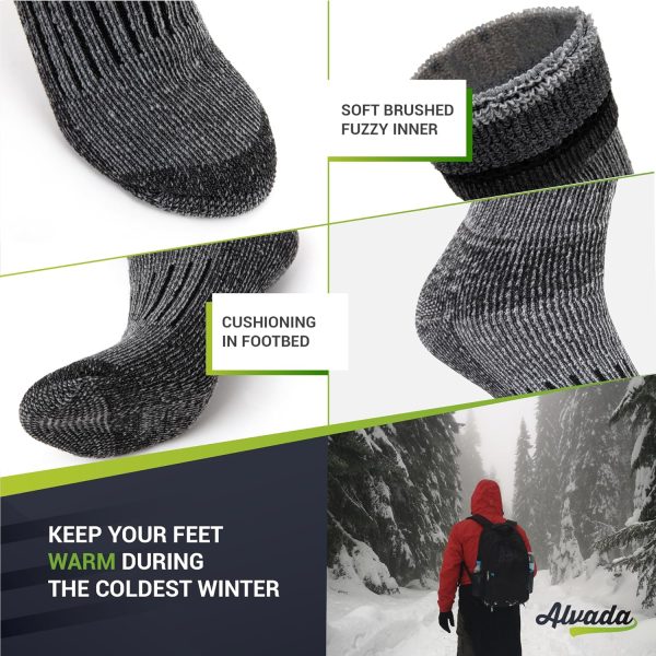 Alvada Warm Thermal Wool Socks for Winter Moisture Wicking and Breathable - Image 3