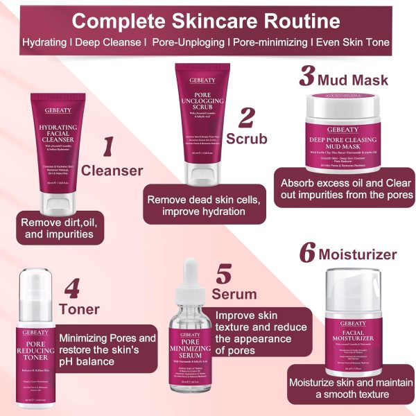 Skin Care Set Kit,Professional Pore Minimizer Skincare for Women Teens Teen - Image 5