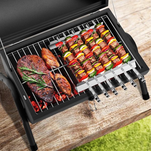 Portable Charcoal Grill, Tabletop Outdoor Barbecue Smoker, Small BBQ Grill - Image 3