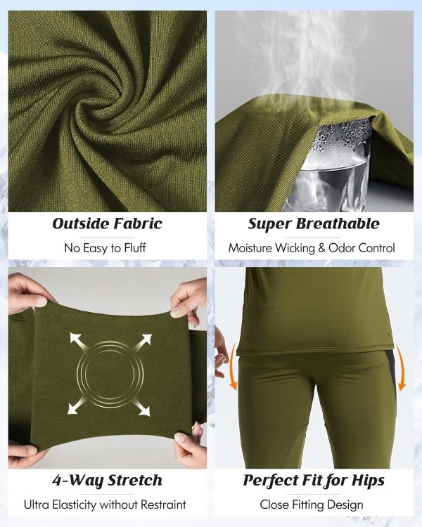 romision 2 Pack Thermal Underwear for Men Long Johns Fleece Lined Hunting - Image 4