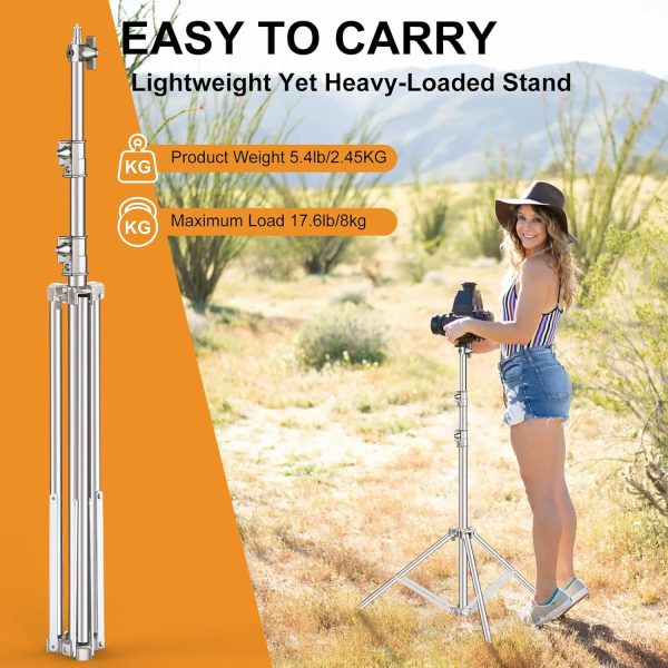 9.2 FT Stainless Steel Light Stand Photography, Heavy Duty Photography - Image 6