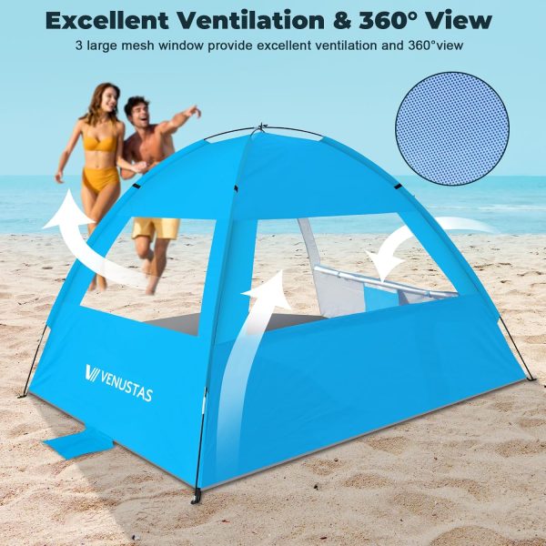 Venustas Beach Tent Sun Shelter for 3/4-5/6-7/8-10 Person, UPF 50+ UV - Image 4
