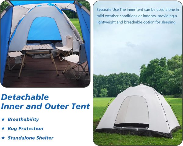 Pop up Tent for Camping, 3-4 Person Instant Pop up Tents, Pop-up Camping - Image 4