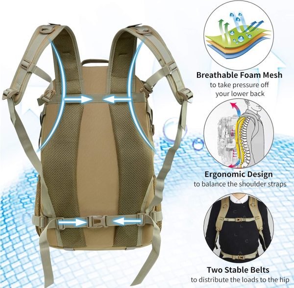 Jueachy Tactical Backpack for Men Hiking Day Pack Molle Military Rucksack - Image 3