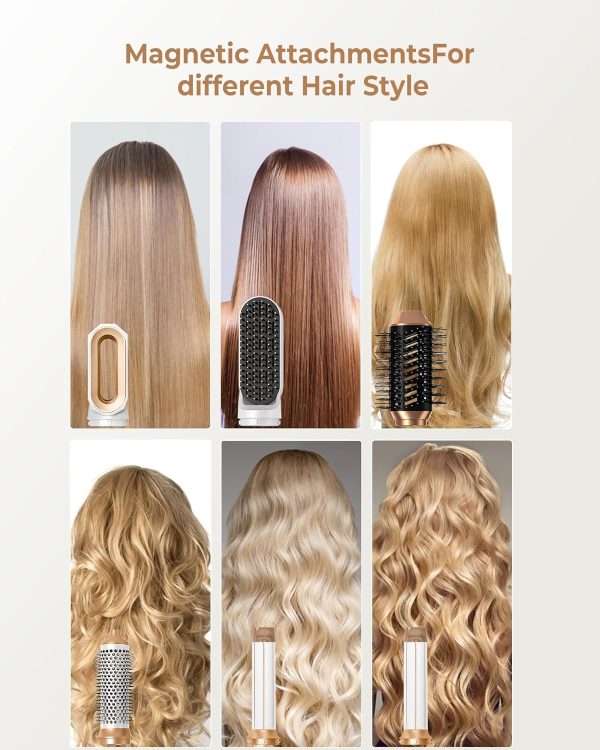 Hair Dryer Brush,6 in 1 Blow Dryer Brush Ionic Hair Dryer,Hair Curler Hair - Image 5