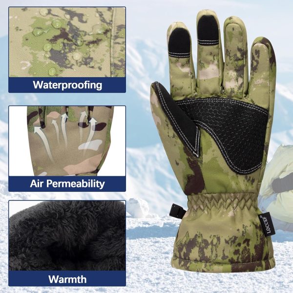 Camouflage Hunting Winter Gloves - Anti-Slip, Touch Screen Ski Gloves Camo - Image 3